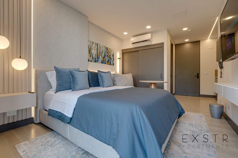 RM805 • Estudio maravilloso • Balcón • Piscina y gimnasio
